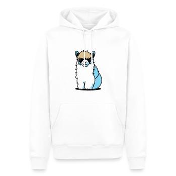 Cool Lama - Männer Premium Bio Hoodie - Weiß - Vorne - Nico (187cm)
