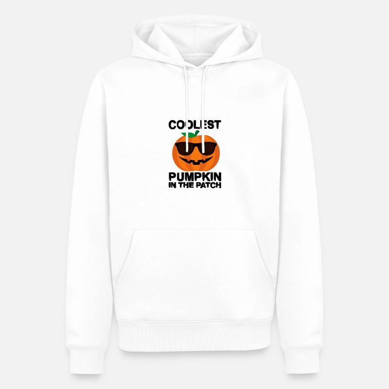 La citrouille la plus cool du patch - Sweat à capuche Premium bio Homme - blanc