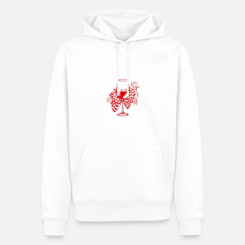 Weinglas Trauben Wein - Männer Premium Bio Hoodie - Weiß