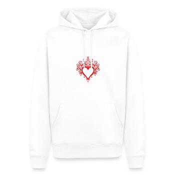 Heart Crown Love - Men’s Premium Organic Hoodie - white - Front - Nico (187cm)