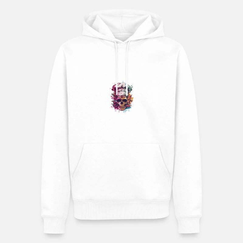 Crâne de chef - Sweat à capuche Premium bio Homme - blanc