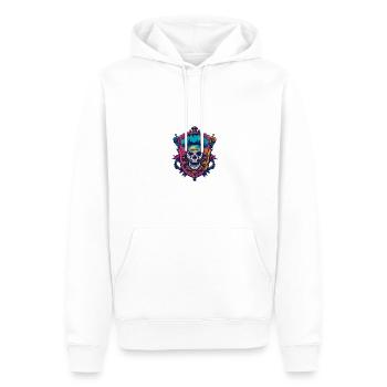 Crâne Squelette Chef - Sweat à capuche Premium bio Homme - blanc - Devant - Nico (187cm)