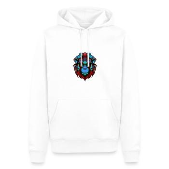 Portrait De Singe Coloré - Sweat à capuche Premium bio Homme - blanc - Devant - Nico (187cm)