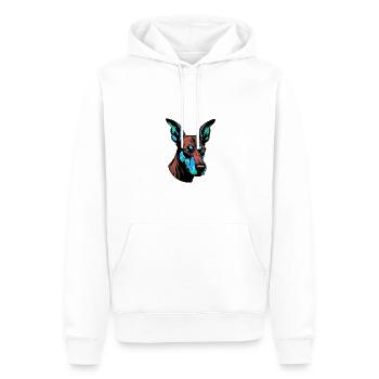 Doberman Chien Portrait Coloré - Sweat à capuche Premium bio Homme - blanc - Devant - Nico (187cm)