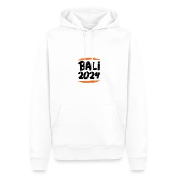 Bali 2024 - Männer Premium Bio Hoodie - Weiß - Vorne - Nico (187cm)