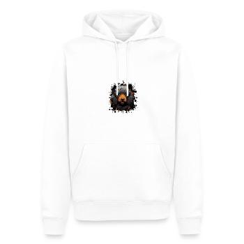 Caniche chien portrait - Sweat à capuche Premium bio Homme - blanc - Devant - Nico (187cm)
