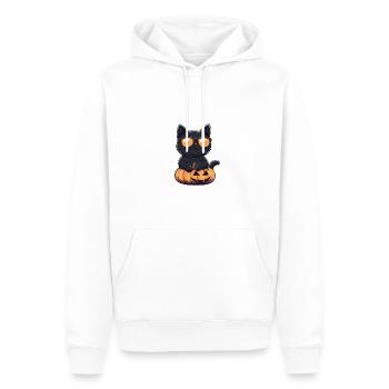 Chat Halloween Chat Cool - Sweat à capuche Premium bio Homme - blanc - Devant - Nico (187cm)