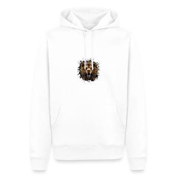 Tête d’ours Portrait Couronne - Sweat à capuche Premium bio Homme - blanc - Devant - Nico (187cm)