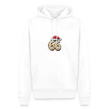 66 Zahl Weihnachten - Männer Premium Bio Hoodie - Weiß - Vorne - Nico (187cm)