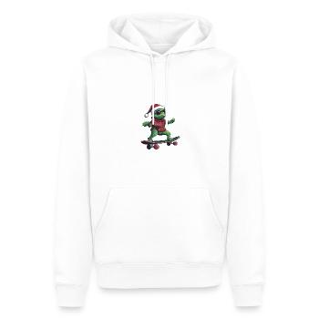 Caméléon Noël drôle - Sweat à capuche Premium bio Homme - blanc - Devant - Nico (187cm)