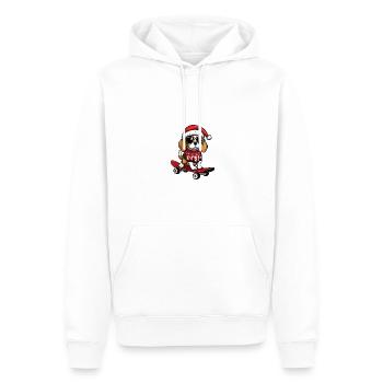 Beagle chien Noël drôle - Sweat à capuche Premium bio Homme - blanc - Devant - Nico (187cm)