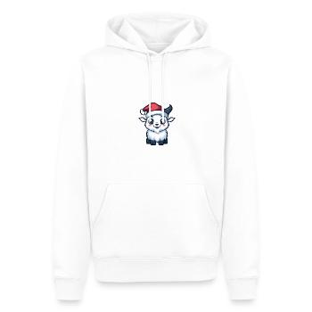 Chèvre de montagne Noël mignon - Sweat à capuche Premium bio Homme - blanc - Devant - Nico (187cm)