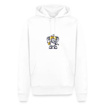 Elefant Ski Bier - Männer Premium Bio Hoodie - Weiß - Vorne - Nico (187cm)
