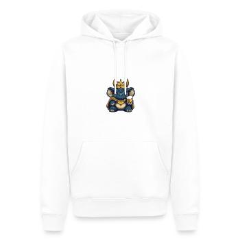 Dinosaurier triceratops Bier Lustig - Männer Premium Bio Hoodie - Weiß - Vorne - Nico (187cm)