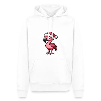 Flamingo Weihnachten - Männer Premium Bio Hoodie - Weiß - Vorne - Nico (187cm)