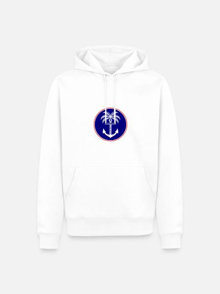 Palm Tree Anchor Icon - Men’s Premium Organic Hoodie - white