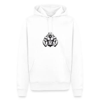 Musculation des muscles de l’ours grizzly - Sweat à capuche Premium bio Homme - blanc - Devant - Nico (187cm)