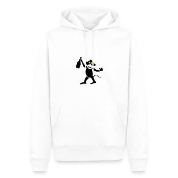 Fête de la bière de singe - Sweat à capuche Premium bio Homme - blanc - Devant - Nico (187cm)