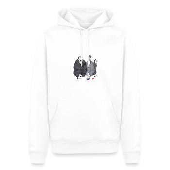 3 dunkle Gestalten - Männer Premium Bio Hoodie - Weiß - Vorne - Nico (187cm)