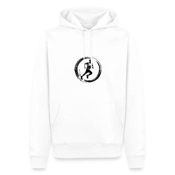 Silhouette de marathon de course à pied - Sweat à capuche Premium bio Homme - blanc - Devant - Nico (187cm)