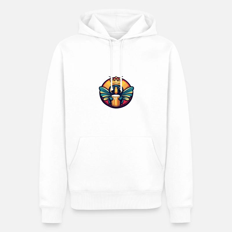 Libelle Bier Comic - Männer Premium Bio Hoodie - Weiß