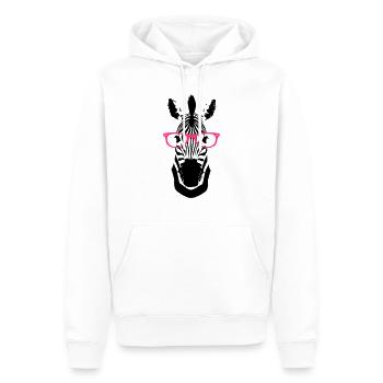 Zebra Brille Nerd - Männer Premium Bio Hoodie - Weiß - Vorne - Nico (187cm)