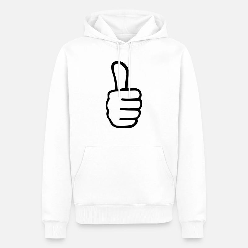 Daumen - Männer Premium Bio Hoodie - Weiß