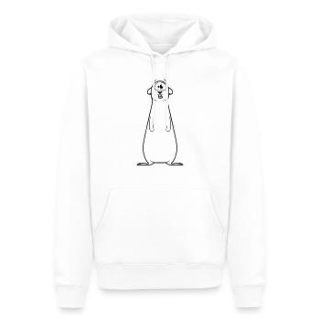 Suricates maladroit drôle - Sweat à capuche Premium bio Homme - blanc - Devant - Nico (187cm)