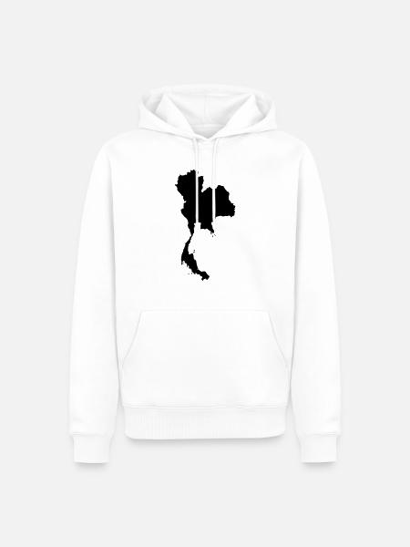 Thailand Silhouette Karte - Männer Premium Bio Hoodie - Weiß