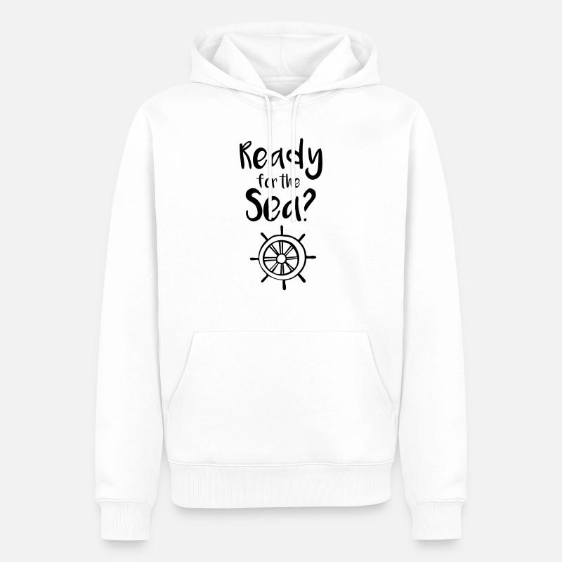 Voile voile voile roue de commande - Sweat à capuche Premium bio Homme - blanc