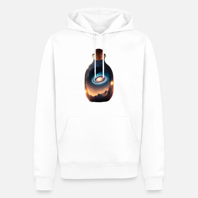 Die Milchstrasse in einer Flasche - Männer Premium Bio Hoodie - Weiß