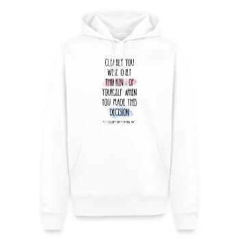Clearly You Were Only Thinking Of Yourself - Men’s Premium Organic Hoodie - white - Front - Nico (187cm)
