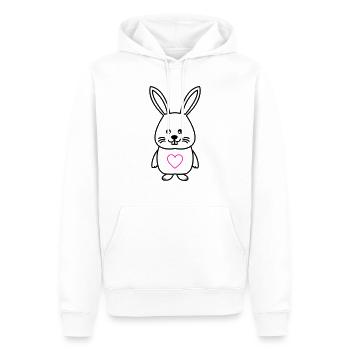 Lapin Comic Amour - Sweat à capuche Premium bio Homme - blanc - Devant - Nico (187cm)
