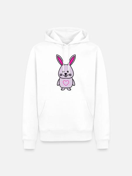 Bunny Comic Love - Men’s Premium Organic Hoodie - white