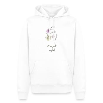 I'm just a girl - Men’s Premium Organic Hoodie - white - Front - Nico (187cm)