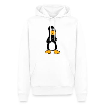 Pingouin En colère Offensé Bras croisés Aigre - Sweat à capuche Premium bio Homme - blanc - Devant - Nico (187cm)