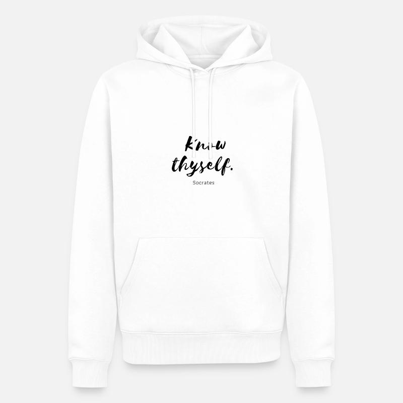 Know thyself Socrates - Sweat à capuche Premium bio Homme - blanc