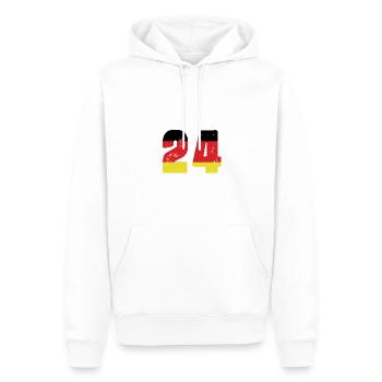 24 Numéro Jersey Allemagne - Sweat à capuche Premium bio Homme - blanc - Devant - Nico (187cm)