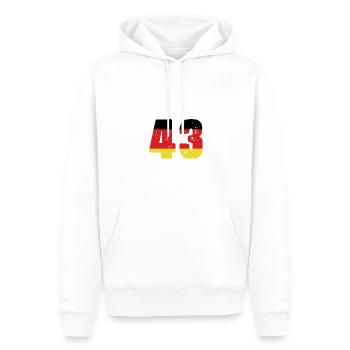 43 Numéro Jersey Allemagne - Sweat à capuche Premium bio Homme - blanc - Devant - Nico (187cm)