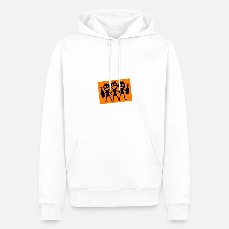 Strichmännchen Junggesellenabschied - Männer Premium Bio Hoodie - Weiß