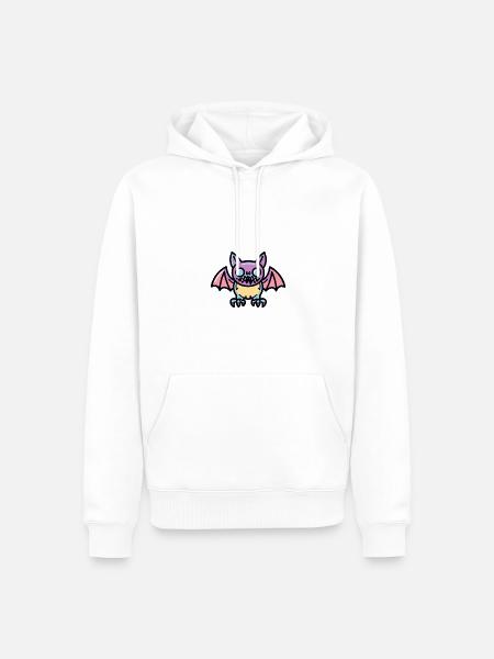 Fledermaus Halloween Comic Lustig - Männer Premium Bio Hoodie - Weiß