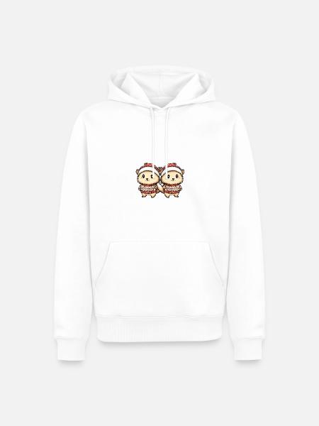 Igel Weihnachten Team - Männer Premium Bio Hoodie - Weiß