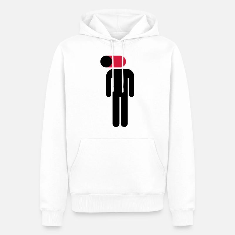 Mobile sur, cerveau désactivé - Sweat à capuche Premium bio Homme - blanc