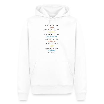 Friends Be Like Them - Men’s Premium Organic Hoodie - white - Front - Nico (187cm)