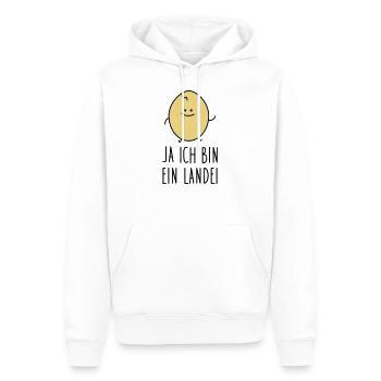 Ein Landei - Männer Premium Bio Hoodie - Weiß - Vorne - Nico (187cm)