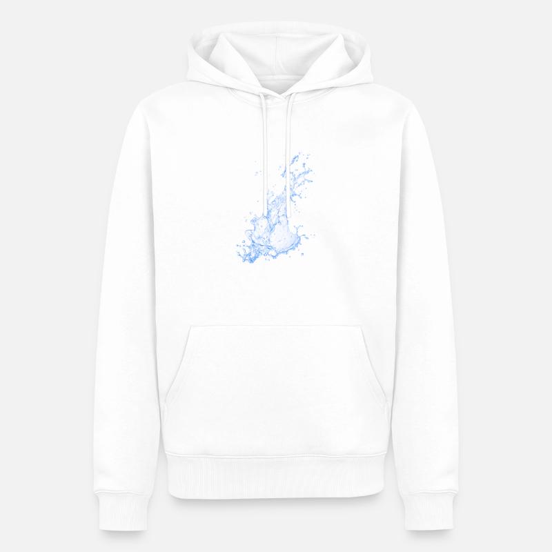watersplash - Sweat à capuche Premium bio Homme - blanc