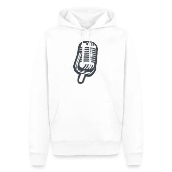 Microphone - Men’s Premium Organic Hoodie - white - Front - Nico (187cm)