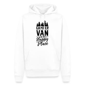 Camping-car Est Mon emplacement chanceux Caravane - Sweat à capuche Premium bio Homme - blanc - Devant - Nico (187cm)