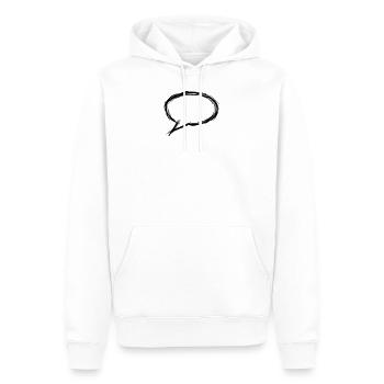 Bulles de parole, bulle de pensée, main dessinée - Sweat à capuche Premium bio Homme - blanc - Devant - Nico (187cm)