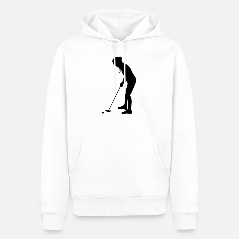 MINIGOLF MINIGOLF -GOLF - Sweat à capuche Premium bio Homme - blanc